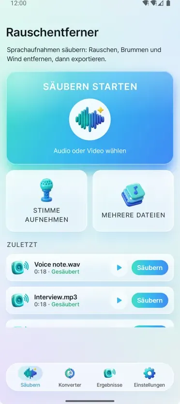 Noise Remover: Audio Reinigen