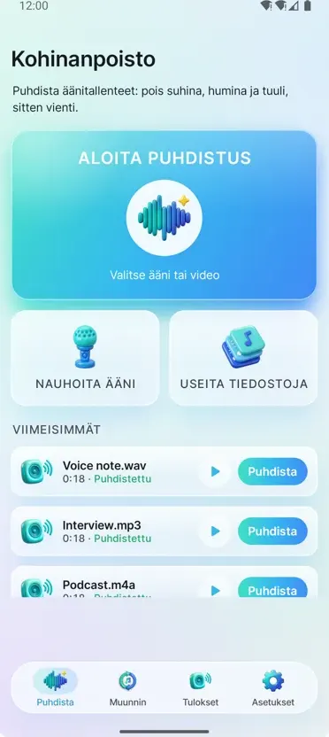 Kohinanpoisto: Selkeä ääni