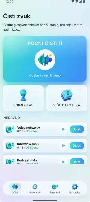 Uklanjanje šuma: Čist zvuk