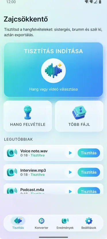 Zajszűrő: Tiszta hang