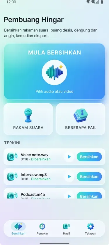 Pembuang Bunyi: Audio Bersih