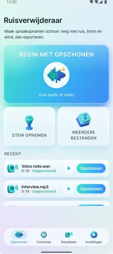 Noise Remover: Audio Opschonen