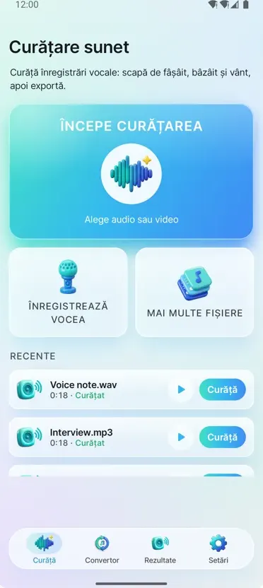 Eliminare Zgomot: Audio Clar