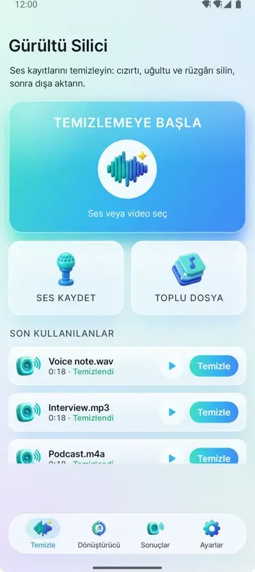 Gürültü Giderici: Temiz Ses