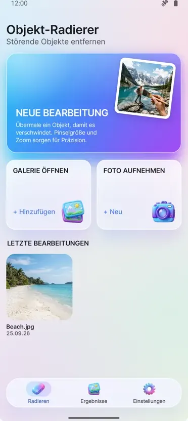 Objekt-Radierer: Entfernen