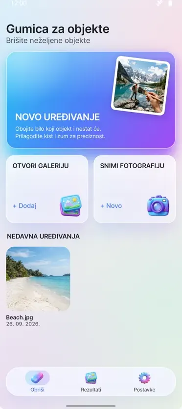 Brisanje objekata: Ukloni