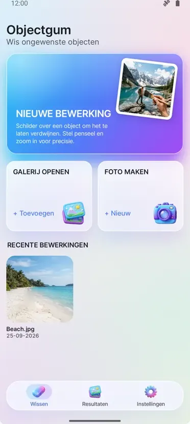 Object Gum: Verwijder
