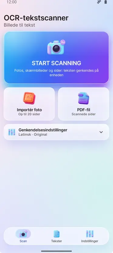 OCR-scanner: Billede til tekst