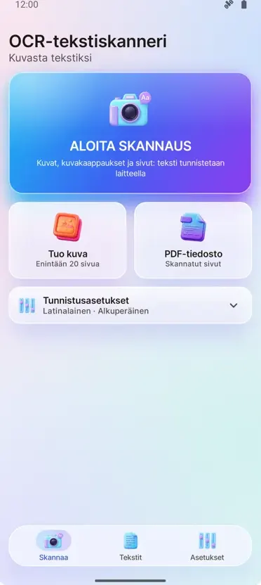 OCR-skanneri: Kuva tekstiksi