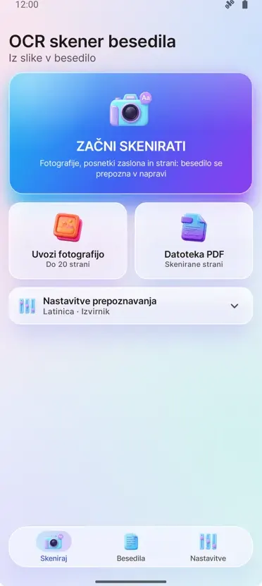 OCR Skener: Slika v besedilo