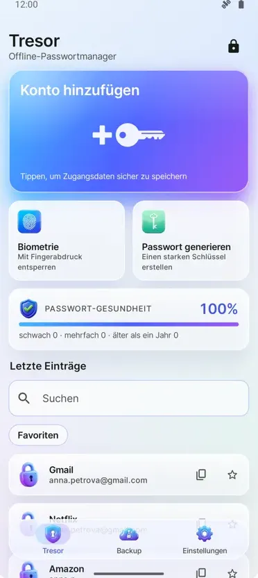 Passwort-Manager: Tresor