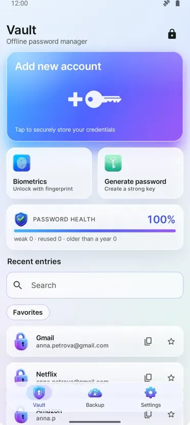 Password Manager: Vault