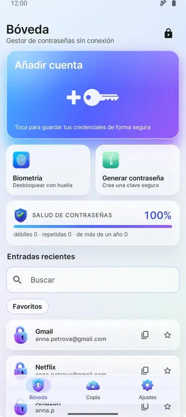 Gestor de Contraseñas: Bóveda