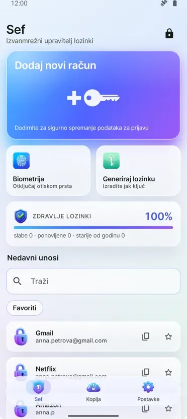 Upravitelj lozinki: Trezor