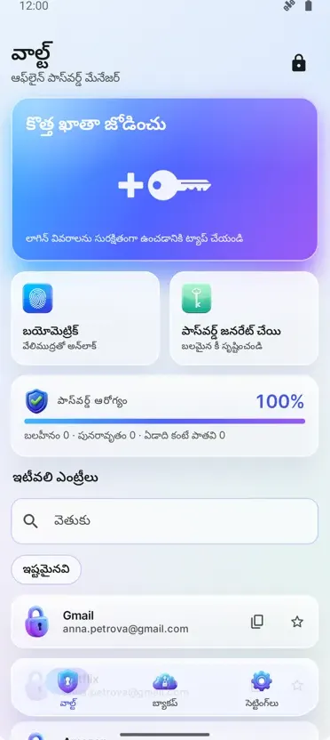 పాస్వర్డ్ మేనేజర్: వాల్ట్