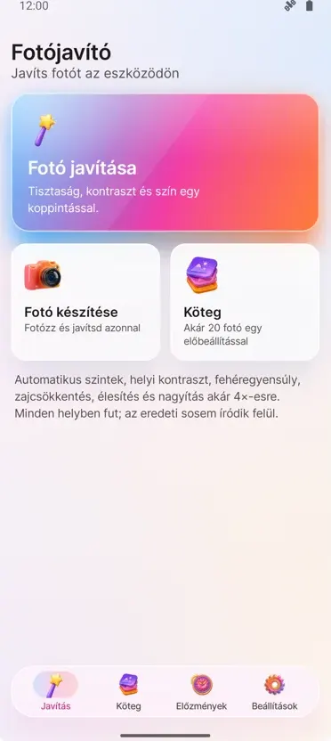 Fotójavító: Képek javítása