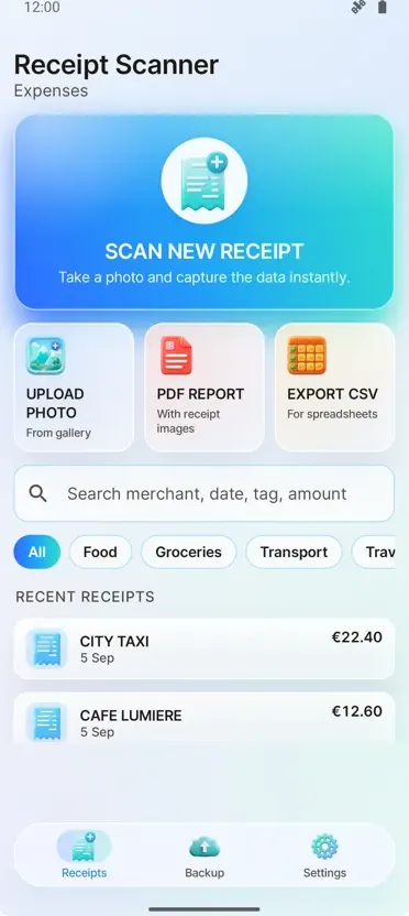 Receipt Scanner: Expenses