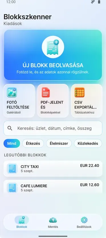 Blokkszkennelő: Kiadások