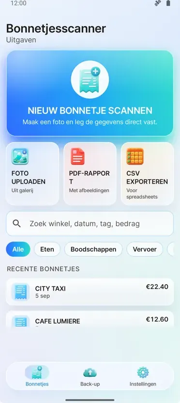 Bonscanner: Uitgaven