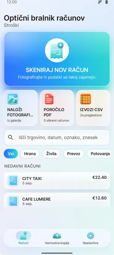 Skener računov: Stroški