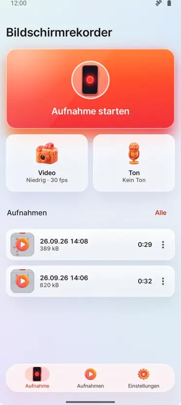 Bildschirmrekorder: HD Record