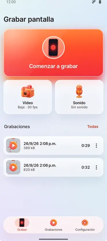 Grabador Pantalla: HD Video