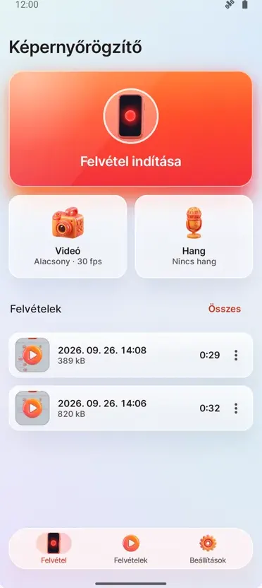 Képernyőfelvevő: HD Felvétel