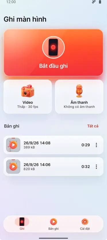 Ghi Màn Hình: Quay HD
