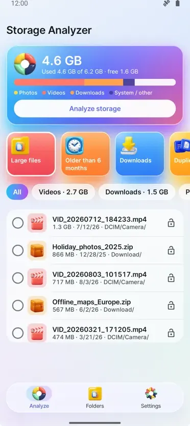 Storage Analyzer: Cleaner