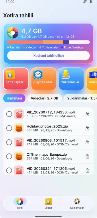 Xotira analizatori: Tozalagich