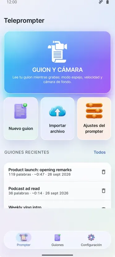 Teleprónter para video