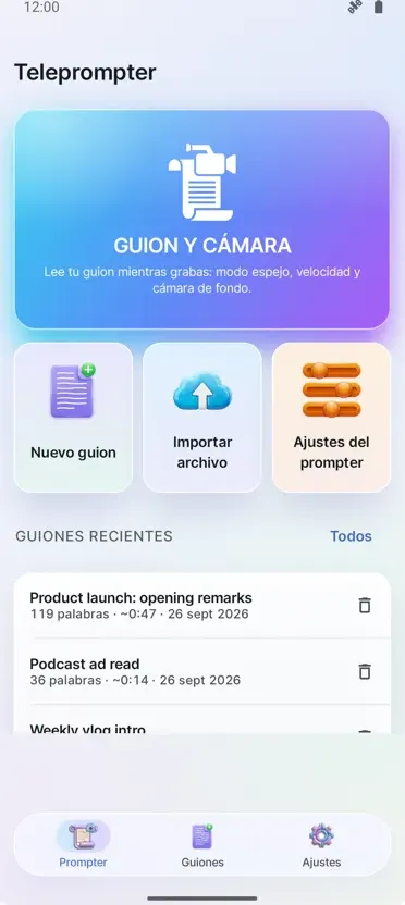 Teleprónter para vídeo