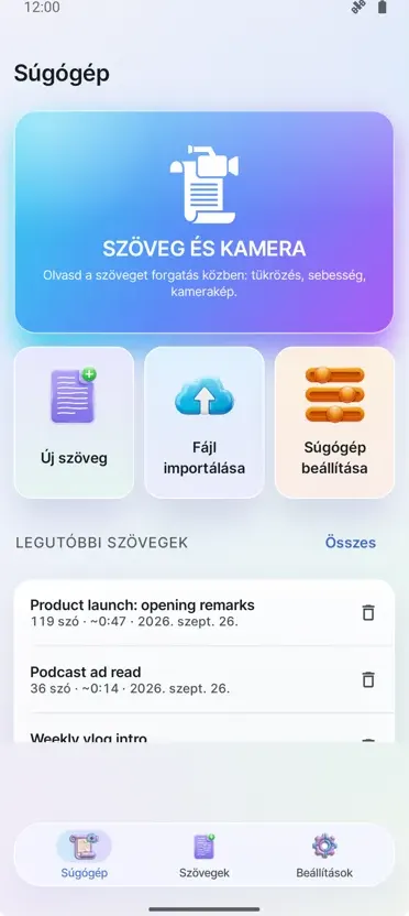 Teleprompter videóhoz