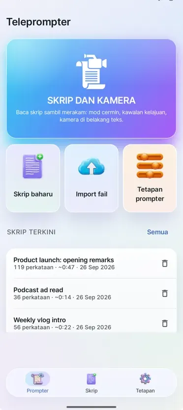 Teleprompter untuk Video