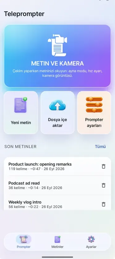 Video İçin Teleprompter