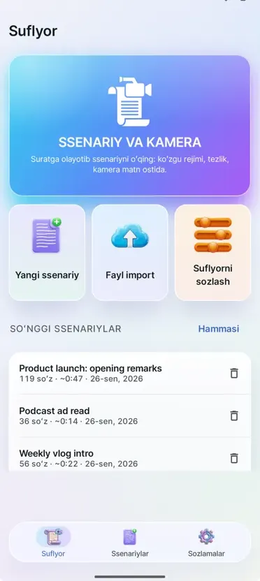 Video uchun teleprompter