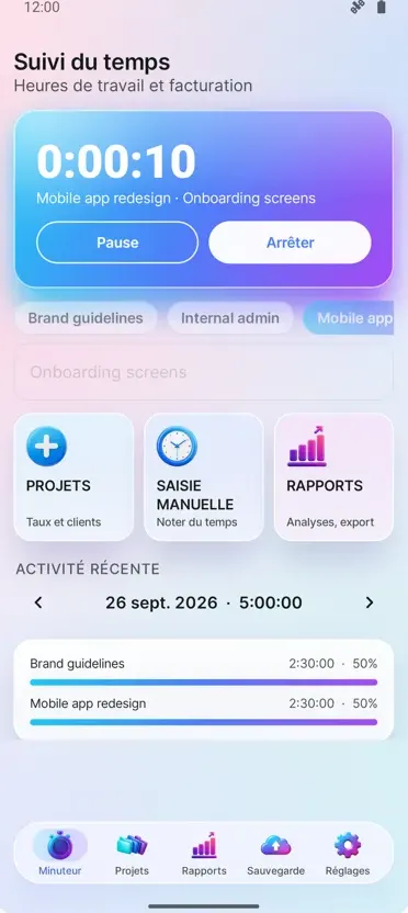 Suivi du Temps: Heures Travail