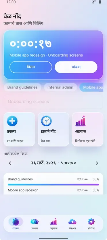 टाइम ट्रॅकर: कामाचे तास