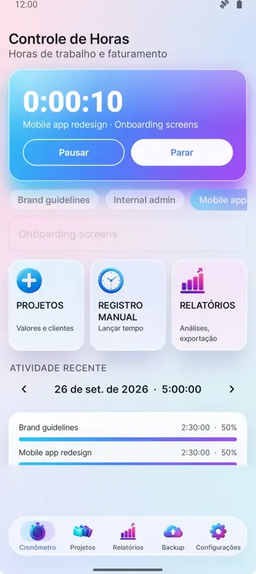 Controle de Horas de Trabalho