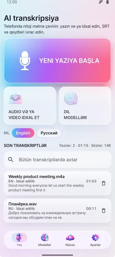 AI Transkripsiya və Altyazılar