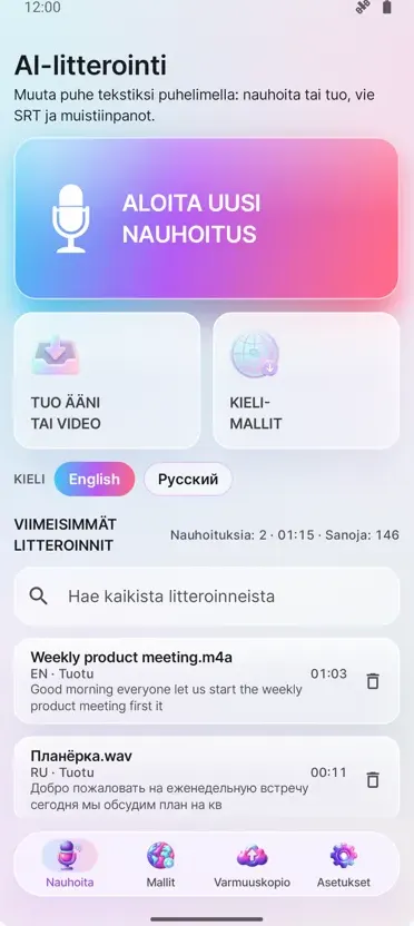 AI Transkriptio & Tekstitykset
