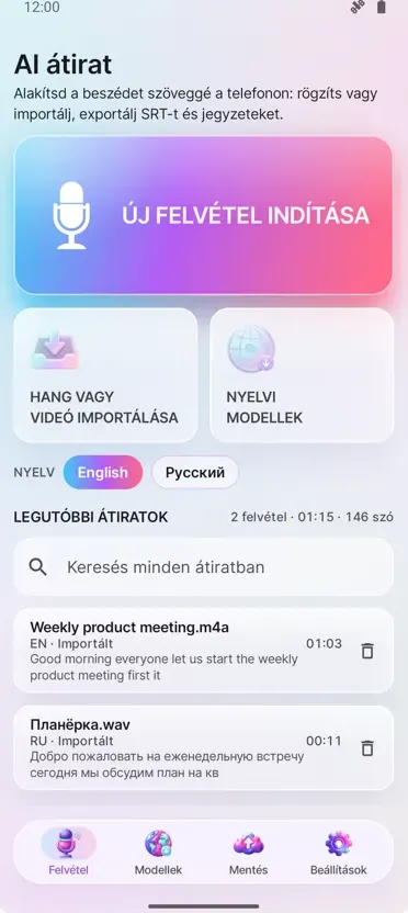 AI Átírás és Feliratok