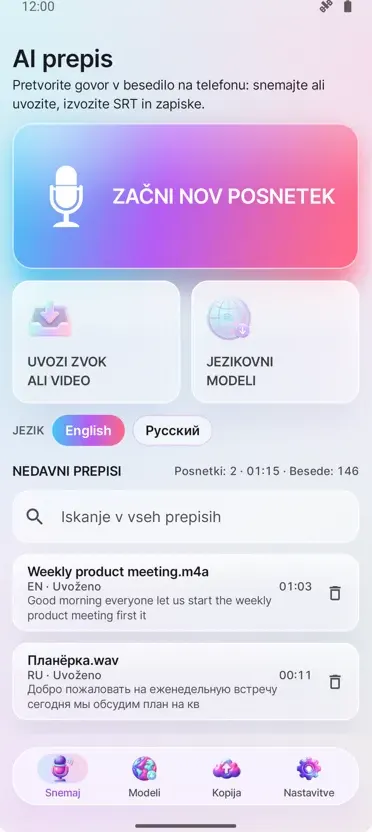 AI Prepisovanje in Podnapisi