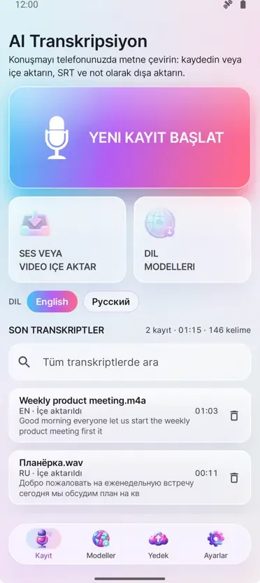 Yapay Zeka Transkripsiyon
