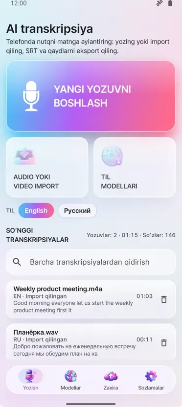 AI Transkripsiya va Subtitrlar