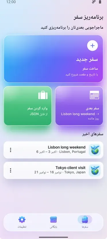 برنامهریز سفر: سازماندهنده