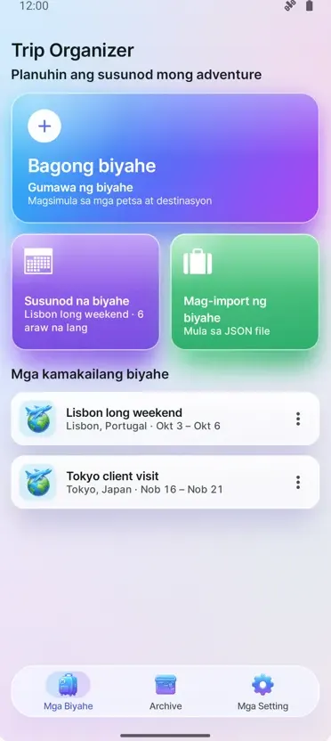 Trip Organizer: Tagaplano