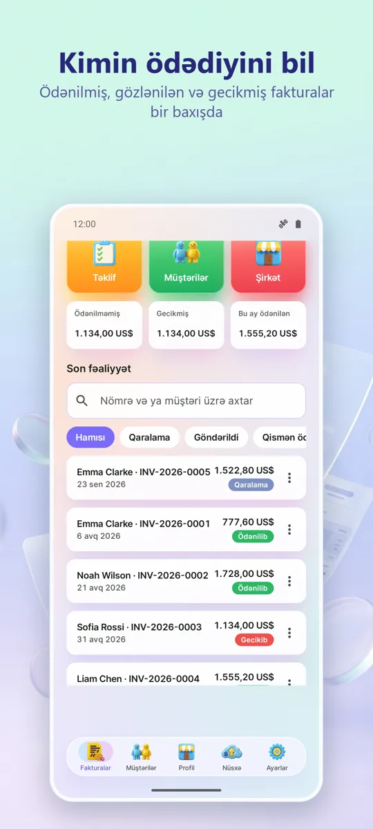 Faktura Yaradıcı: PDF Hesab: ekran görüntüsü 4