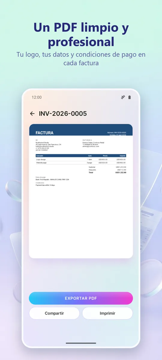 Facturas y Presupuestos PDF: 