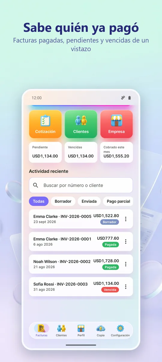 Facturas y Presupuestos PDF: 